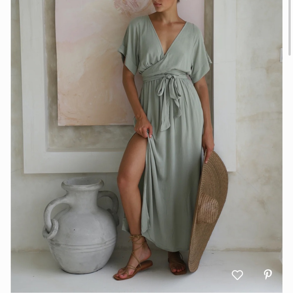 Hazel & Folk Melody Maxi Dress- Sage